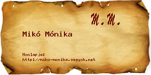 Mikó Mónika névjegykártya